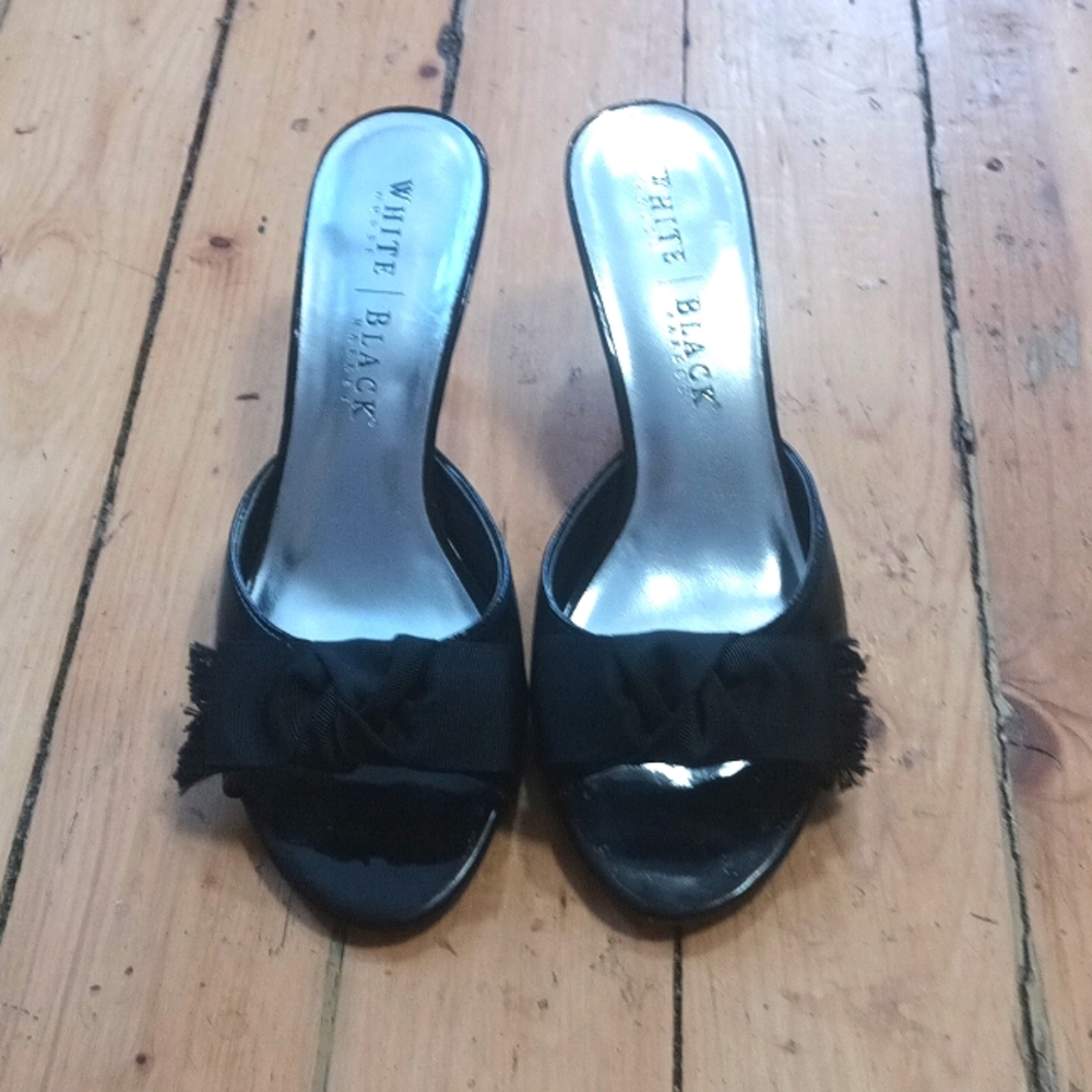 White House Black Market Black kitten heel sandals